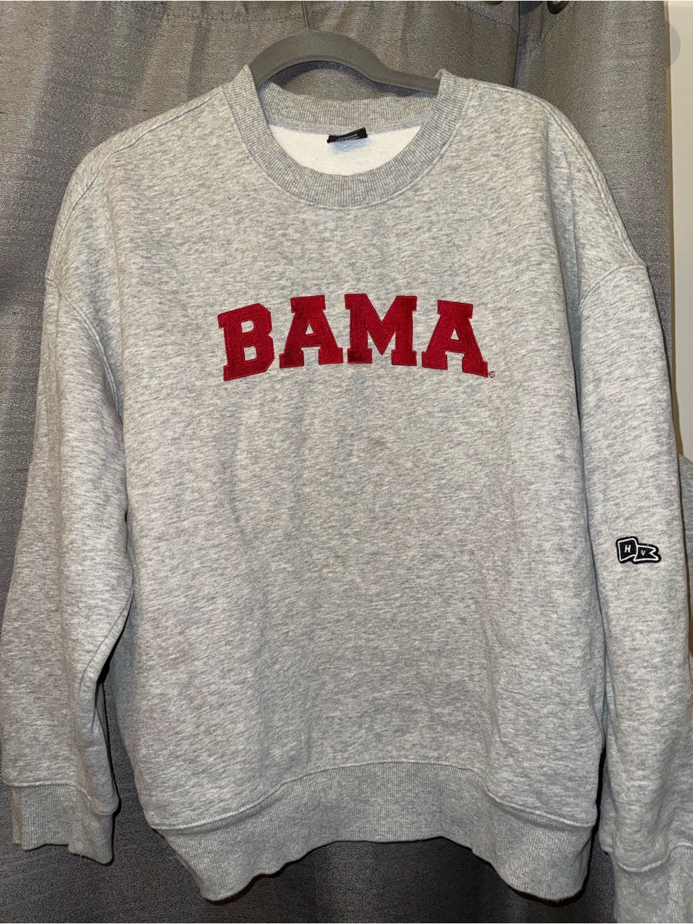 BAMA Grey Crewneck Sweatshirt with Red Applique